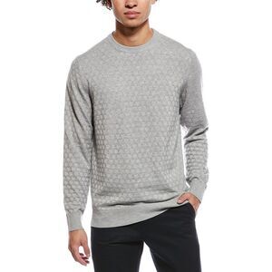 Ted Baker Mens  T-Stitch Wool-Blend Crewneck Sweater, Gray